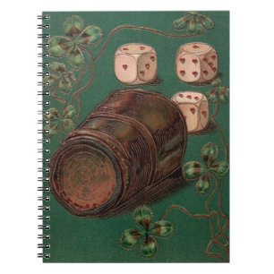 Vintage St. Patrick's Day Irish Good Luck Dice Spiral Notebook
