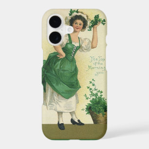 Vintage St. Patrick's Day Irish Lass with Clovers