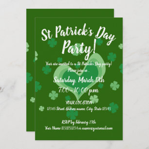 Vintage St Patrick's Day party invitation template