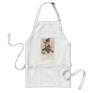 Vintage St Patricks Day Shamrock Champagne Standard Apron