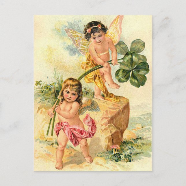 Vintage St. Patrick's Irish Faeries Postcard (Front)