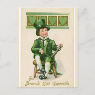 Vintage St Patrick's Lucky Loving Leprechaun Postcard