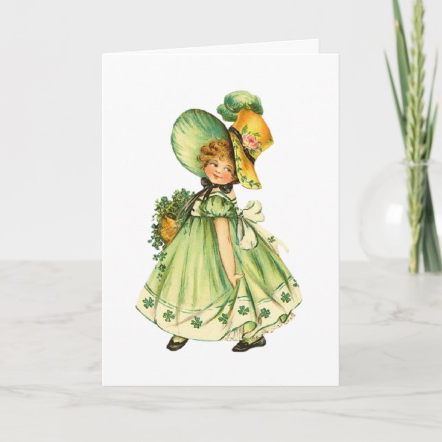 Vintage St. Pat's Day - Little Irish Lass, Card (Front)