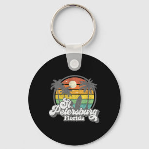 Vintage St. Petersburg Beach Florida Surfing Retro Key Ring