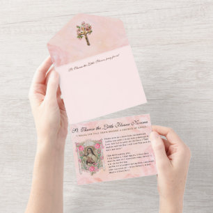 Vintage St. Therese Jesus  Religious Scripture All In One Invitation