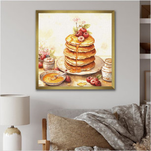Vintage Stack of Pancakes Retro Kitchen Wall Art