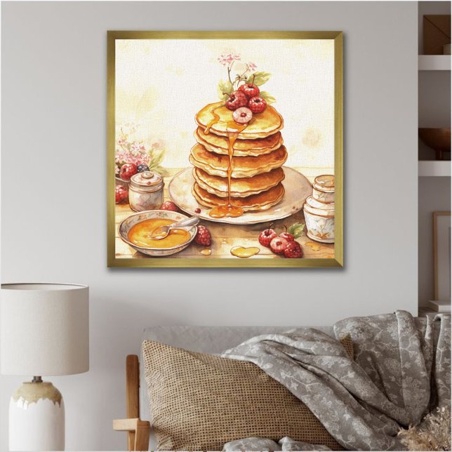 Vintage Stack of Pancakes Retro Kitchen Wall Art (Creator Uploaded)