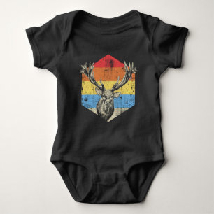 Vintage Stag Art Forest Hunting Baby Bodysuit