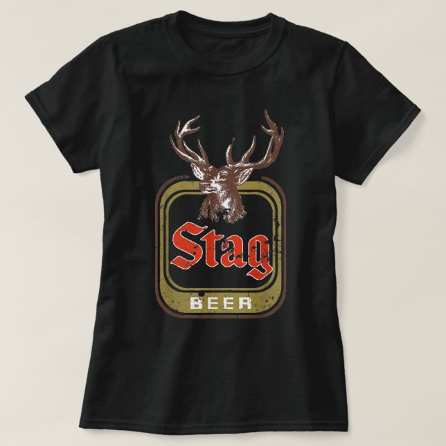 Vintage Stag Beer  T-Shirt (Design Front)