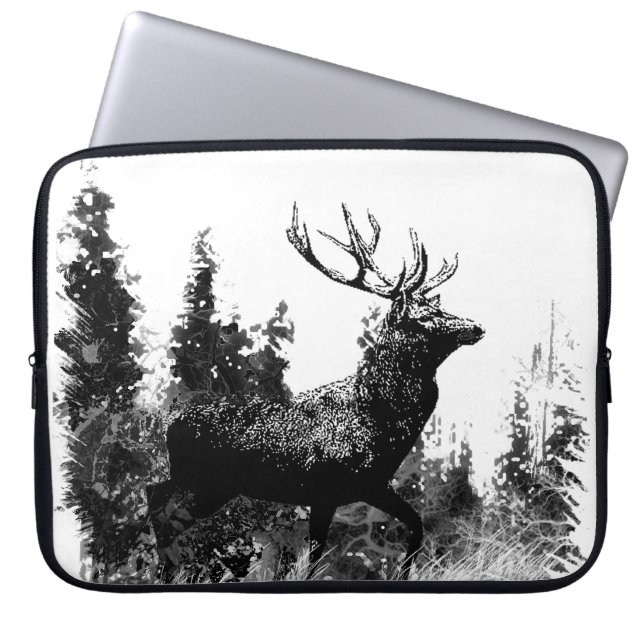 Vintage Stag Deer Design Laptop Sleeve (Front)