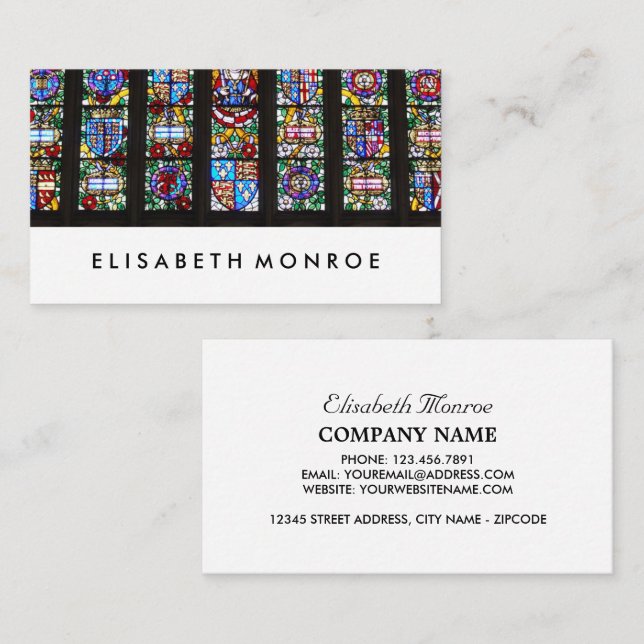 Vintage Stained Glass Business Card (Front/Back)