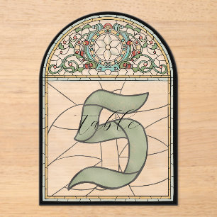Vintage Stained Glass Effect Acrylic Table Numbers