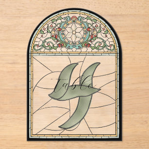 Vintage Stained Glass Effect Acrylic Table Numbers