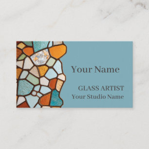 Vintage Stained Glass Mosaic Business Card