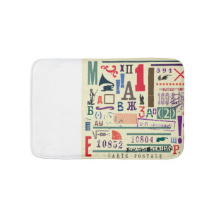 Vintage Stamp: Document Decor Bath Mat