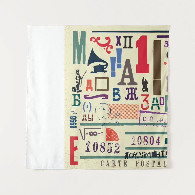 Vintage Stamp: Document Decor Tapestry (Front)