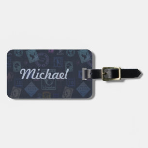 Vintage Stamp Luggage Tag - Dark