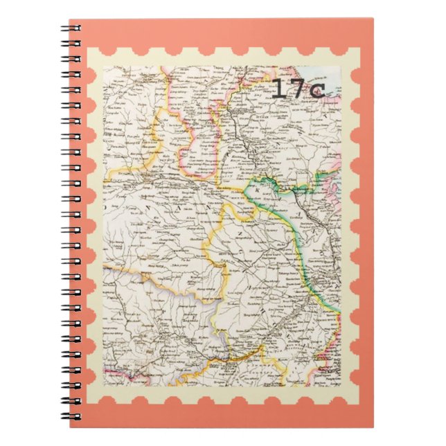 Vintage Stamp Maps Notebook (Front)