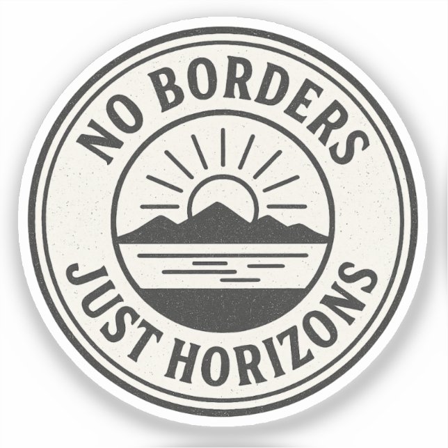 Vintage Stamp – “No Borders, Just Horizons”. (Front)