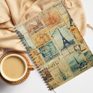 Vintage Stamp Spiral Notebook