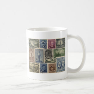Vintage Stamps Collage Coffee Mug