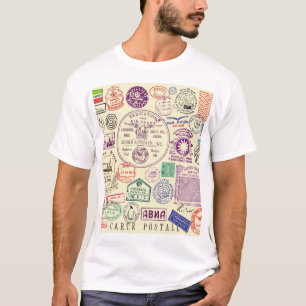 Vintage stamps, decorative document set. T-Shirt