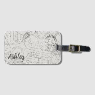 Vintage Stamps Luggage Tag