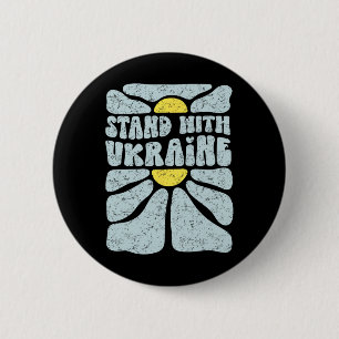Vintage Stand With Ukraine Tee 6 Cm Round Badge