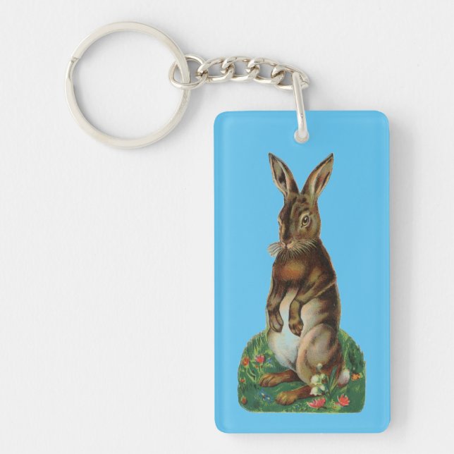 Vintage Standing Bunny Key Ring (Front)