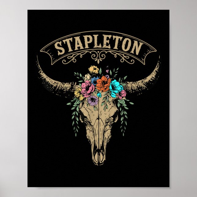 Vintage Stapleton Last Name Personalised Stapleton Poster (Front)
