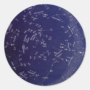 Vintage Star Constellation Map Classic Round Sticker