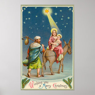 Vintage Star Of Bethlehem Card Poster