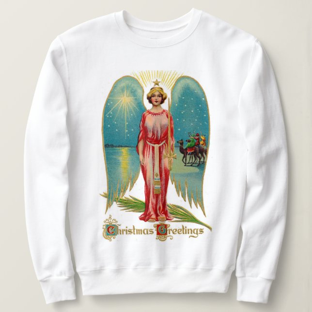 Vintage Star of Bethlehem Holiday Sweatshirt (Design Front)