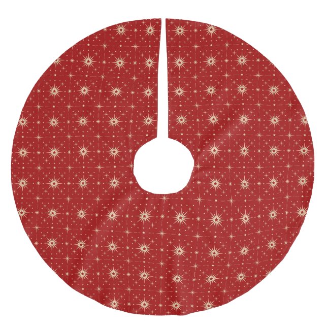 Vintage Star Pattern Brushed Polyester Tree Skirt (Front)