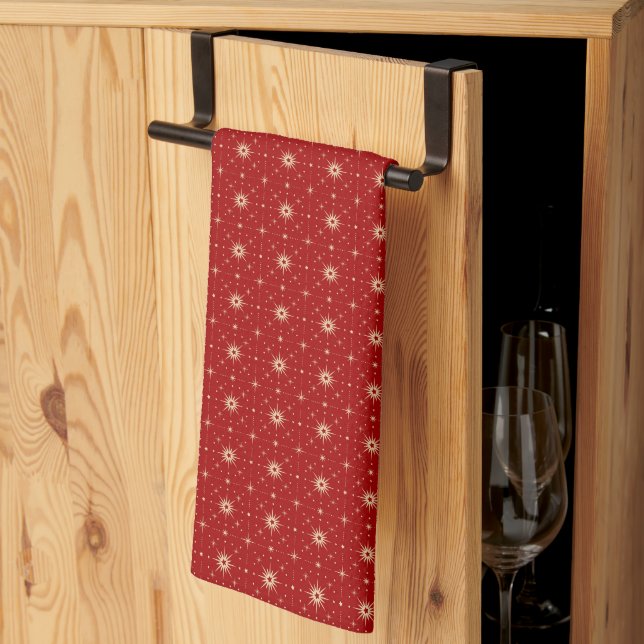Vintage Star Pattern Tea Towel (Thirds Fold)