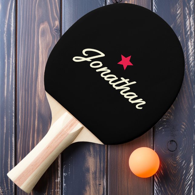 Vintage Star Signature in Black Ping Pong Paddle (Creator Uploaded)