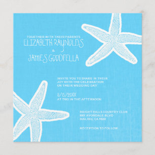 Vintage Starfish Beach Wedding Invitations