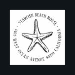 Vintage Starfish Custom Name Return Address Self-inking Stamp<br><div class="desc">Personalised rubber stamp for your holiday mailing return address, small business professional logo and custom info. Vintage and classic design to add some personal touch to your mail and package. Customise the text with your name or business name, address and contact information. Use the Design Tool to further edit the...</div>