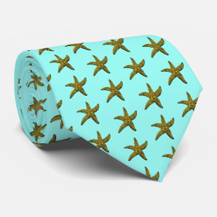 Vintage Starfish Drawing Crest Tie