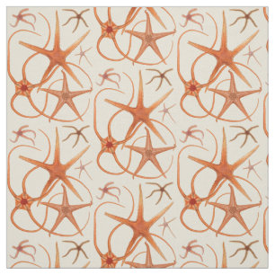 Vintage Starfish Illustration Fabric