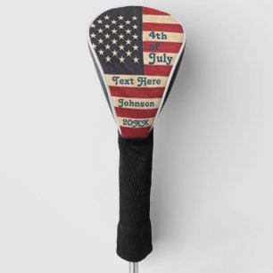 Vintage Stars and Stripes Weathered American Flag Golf Head Cover