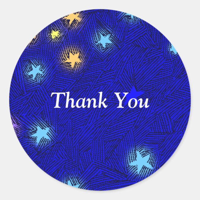Vintage Stars Etching Thank You Sticker (Front)
