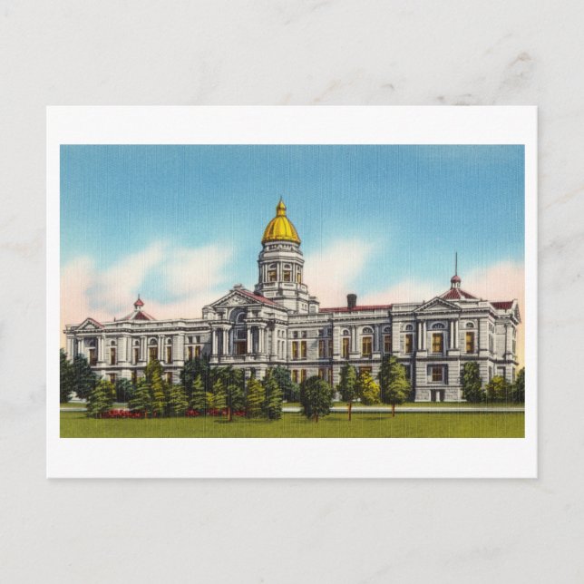 Vintage State Capitol in Cheyenne, Wyoming Postcard (Front)