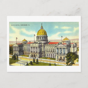 Vintage State Capitol in Harrisburg, Pennsylvania Postcard