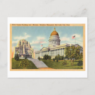 Vintage State Capitol in Salt Lake City, Utah Postcard