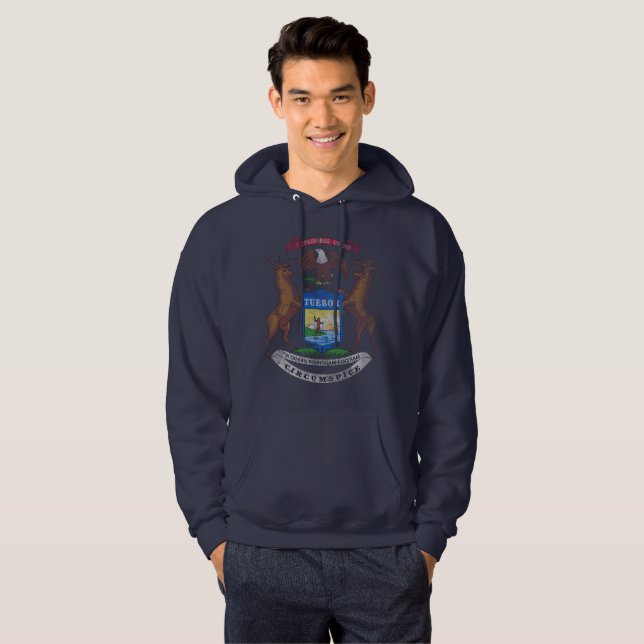Vintage State Flag of Michigan Hoodie (Front Full)