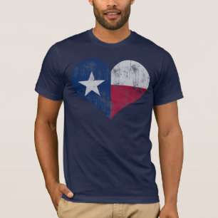 Vintage State Flag of Texas Heart T-Shirt