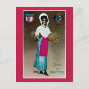 Vintage State Girl of Missouri Postcard