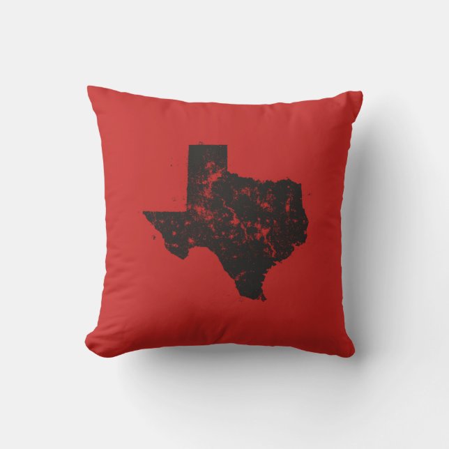 Vintage State Map Silhouette of Texas Cushion (Front)