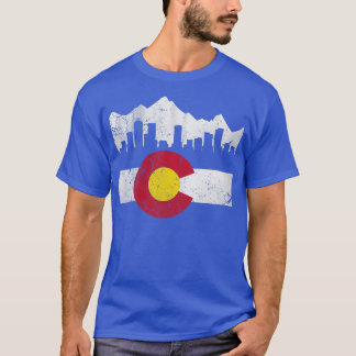 Vintage State of Colorado Flag Skyline T-Shirt